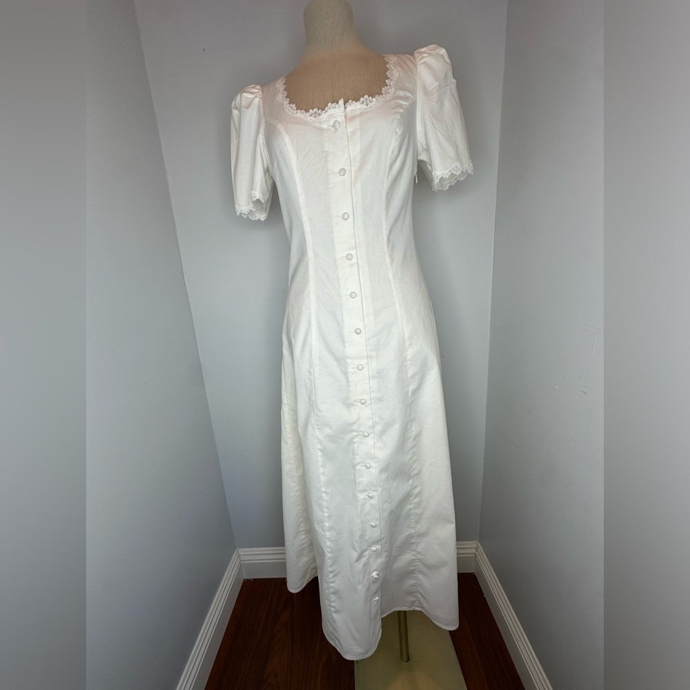 Reformation Alida Organic Cotton Button-Up Midi Dress size 6 - Picture 3 of 9